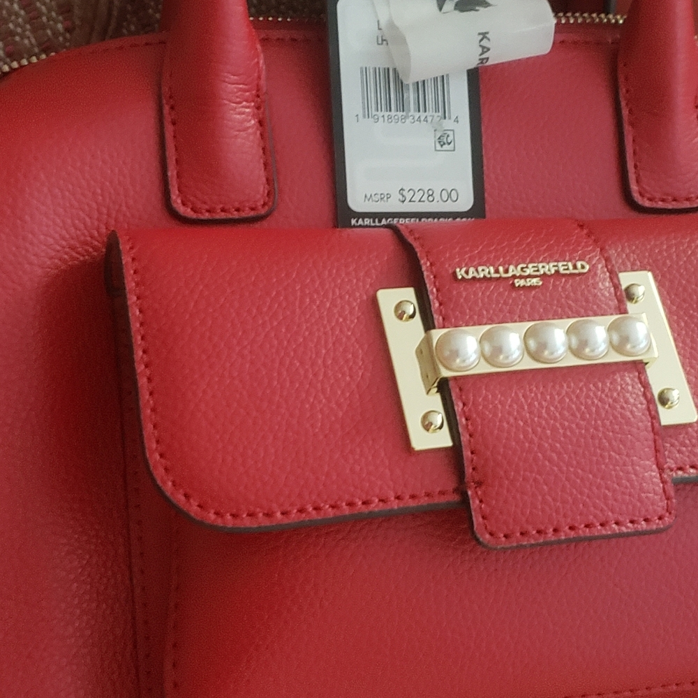 Medium size red handbag